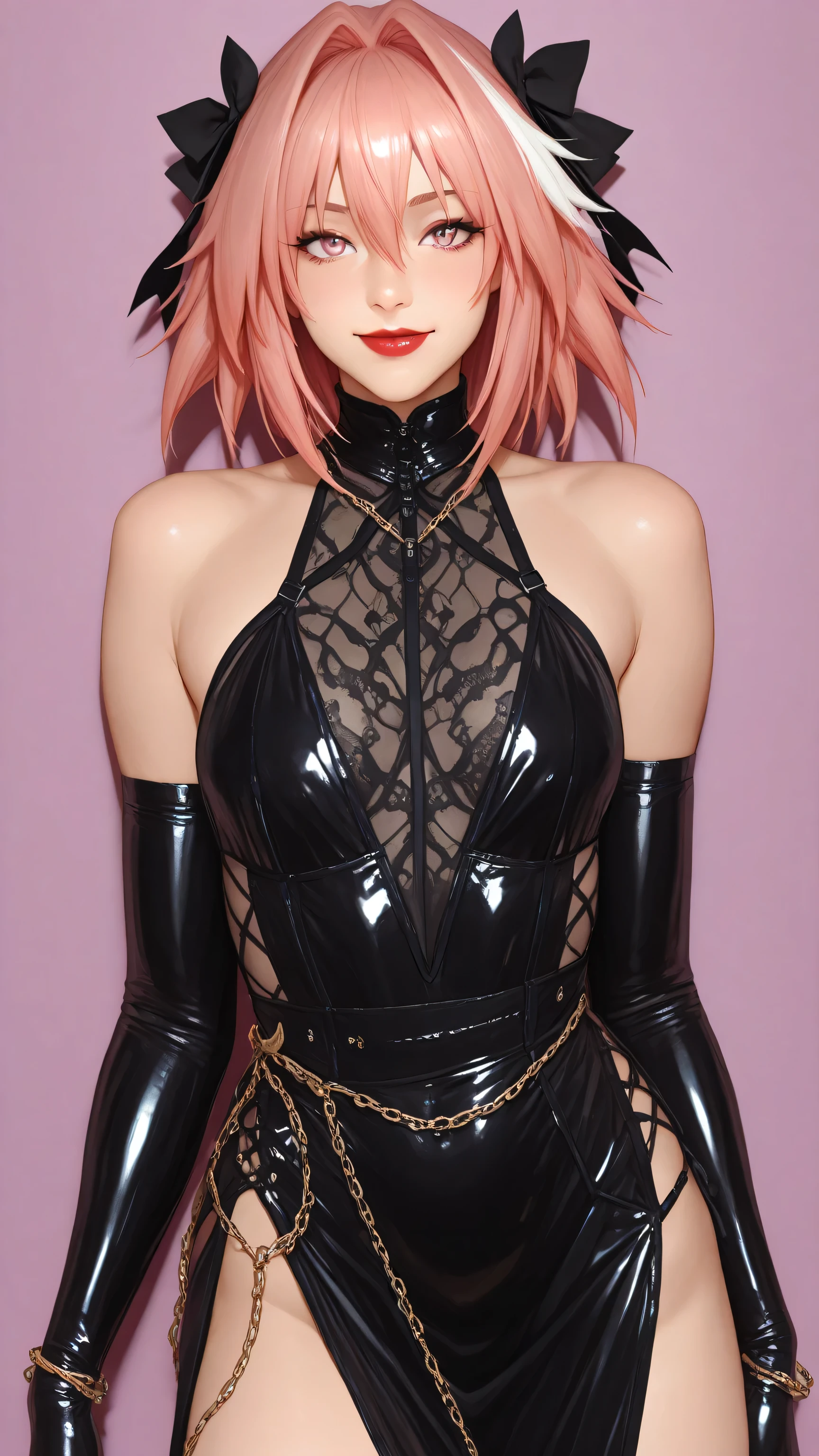 (1girl, solo, masterpiece, 4k, best quality:1.2, (((upper body))), best quality:1.2, NICE HANDS, COLORFUL, (perfect hands, perfect anatomy)), (((very realistic details))),
mela, gloves, black gloves, freckles, bare shoulders, bodysuit, makeup, collar, ahoge, fingerless gloves, belt, black bodysuit, lipstick, thigh boots, collarbone, nail polish, short hair, (((tight clothes))),
((small breasts, big hips, looking at the viewer)), sexy toon,
((simple background, white background)), <lora:GoodHands-vanilla:0.7>,