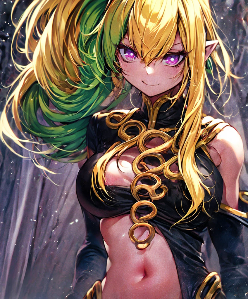 In her neutral form, M.A.R.G.L.E.S. appears to look like exactly like Margles, who is a female Martian. In her defensive from, she appears to have many different green snakes that distend from her torso in place of her legs. Her purple shirt becomes a torn-up two-piece that covers her hips and chest, but exposes her midsection. On the top of her head, there is golden crown-like object with two horns on either side and a flaming torch in the middle. She also possesses a pair of white wings and tentacle-like appendages on both sides of her head. SPARKLE; GLITTER