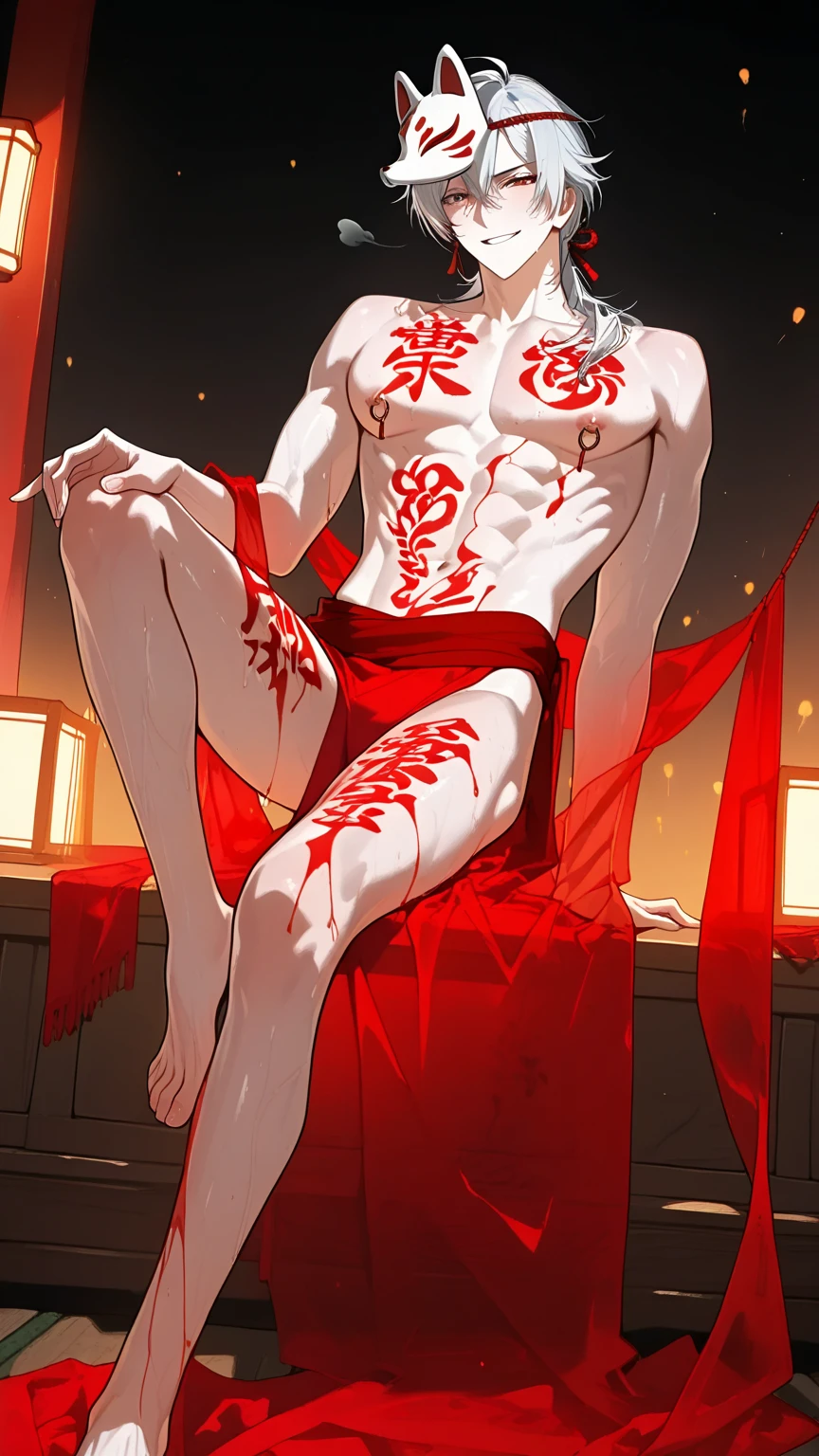 Vergil from Devil may cry Wearing in bikini Turns red   horny Lying in bed