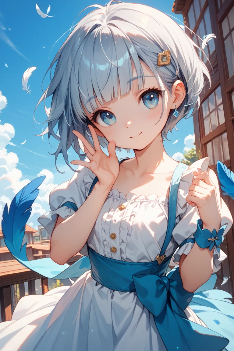 ((style:Colored pencil,pale colour)),(Chibi animation、One Chibi、masterpiece、Colored pencilで描かれた:1.2)、(Chibi Body、Small face、Cute all over、Light blue hair color, Short chignon hair:1.4),(Highly detailed eyes、Light blue eyes、Breast enlargement、Gloss Lip、 :3, Ahoge, Very thin legs)、(Big fresh pineapple:1.5)、(The daily life of the nobility、The best clothes for chibi characters、National costume、Dress stylishly:1.5),(Beautiful scenery in Europe、The wind is blowing、Pineapple Tower、Pineapple scene、Micro underwear accidentally seen、Hidden、Plains of the field:1.3)