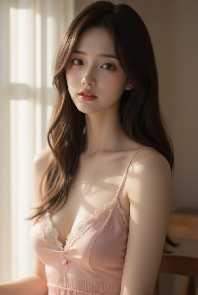 (high details:1.4)、(surrealism:1.4)、(soft lighting:1.05)、32,000、1 woman、realistic lighting、face lighting、ray tracing、(brightened light:1.2)、(improve quality:1.4)、(Realistic textured skin of the highest quality:1.4)、original photo, lifelike, full body woman love, bed, soggy, big bust, stylish hairstyle, pale skin, black eye, pink lips, (Beloved), (:1.1), ~Through, detailed background, detailed face, delicate eyes, good hair, Anatomically correct body, elastic skin, make up, masterpiece
