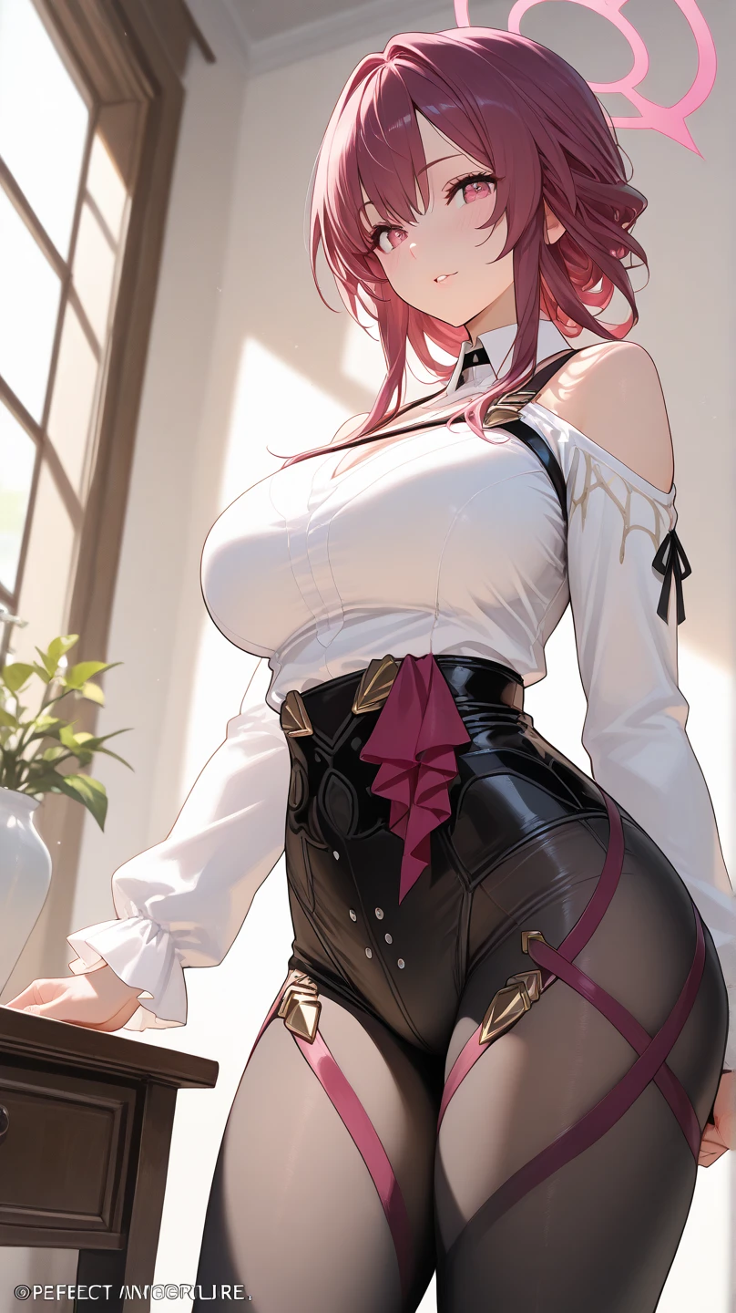 (1 woman, solo:1.5),(pastel color lineart:1.5),beautiful person,
BREAK (an extremely beautiful 32-year-old girl,perfect body,perfect anatomy,Bishojo),mature female,(nice hands, perfect hand),(fit body:1.3),
BREAK extremely detailed cute face,(finely detailed beautiful eyes: 1.3),detailed eyes,(emerald blue eyes:1.4),model,
BREAK extremely detailed hair,(short hair:1.3),straight hair,shiny hair,(pixie cut),(crimson hair with light red tips hair),(blunt bangs),
BREAK (MEDIUM HUGE BREAST:1.3),(GIGANTIC HUGE HIP:0.6),saggy breasts:1.2,pendulous breasts,realistic breast physics,
BREAK (blush,smile:1.1),open mouth,(pale skin:1.3),(gleaming skin),sweat,oily skin,well shaped her nose,
BREAK (white theme:1.4),latex,white,pink,serafuku,latex serafuku, lace, fore head, white serafuku,latex serafuku,complex flower pattern,rubber_suits,long legs,glossy kimono,harness,Bodysuit,bare legs,
BREAK (standing on the floor:1.5),(from side:0.8),(profile:0.8),(arms behind back:1.3),(upperbody:1.2),
BREAK (simple background:1.3),(white background:1.3), zentangle,(patchwork layout simple white garden Backgrounds:1.2),
BREAK absurdres, absolutely resolution, incredibly absurdres, highres, ultra detailed, official art, unity 8k wallpaper, detailed background