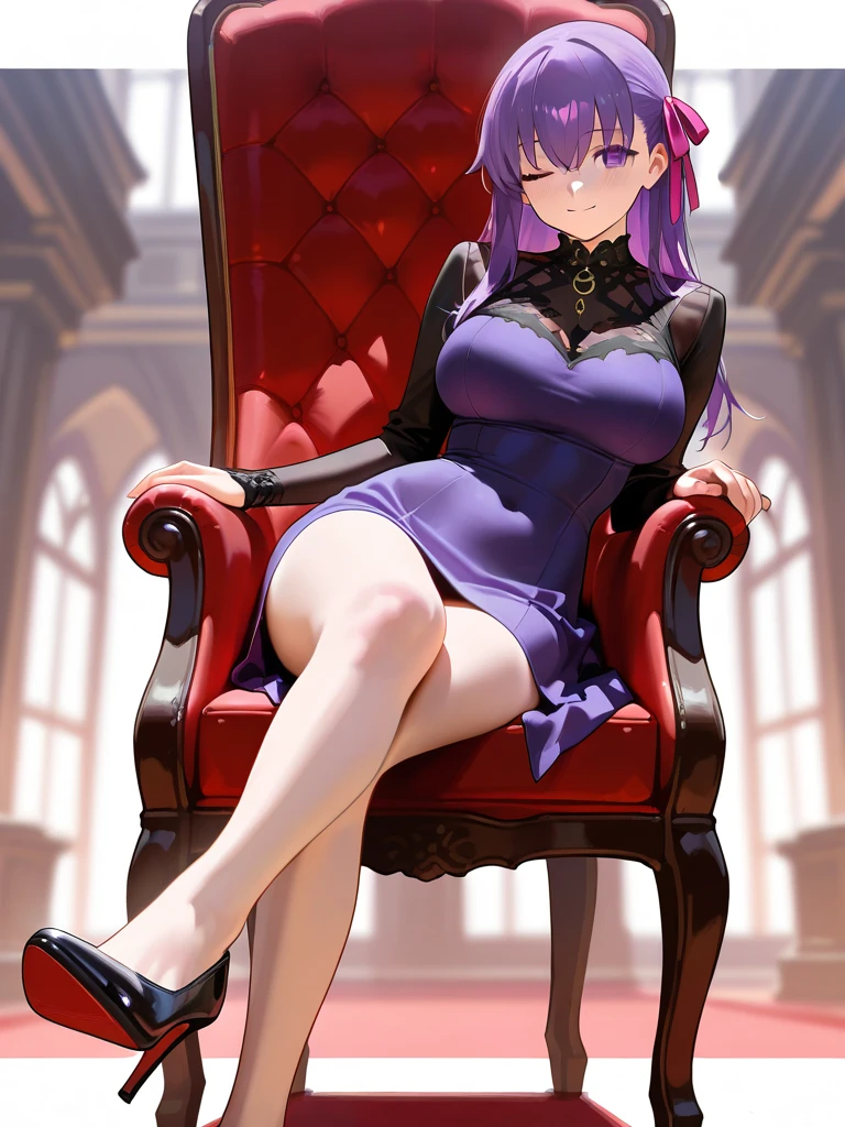 masterpiece, high quality, , Very detailed, 超high quality, 8K,
Ayane, Red Eye, Purple Hair, short hair,  Removable sleeves, kimono, Purple knee socks, mini skirt, Black torn clothes 、Black ripped pantyhose、Dark church at night　Sitting in a chair and being restrained　sexy　Intense Ecstasyの瞬間　mini skirtを履いている　A large amount of clear mucus splashes out　　Put a black blindfold on both eyes　Large amounts of clear fluid spurting from the genitals　Thin legs　Intense Ecstasy　Big Breasts　Multiple vibrators attached to genitals and breasts　Slim figure　Surrounded by many women、high quality　CG Tone　Dim lighting、Please open your mouth wide　trembling、Lesbian、slimy、Lotion is used by many women、Wriggle your body、Clear fluid spurting from the genitals into the air、Torn black panties、scream、Turn your face back