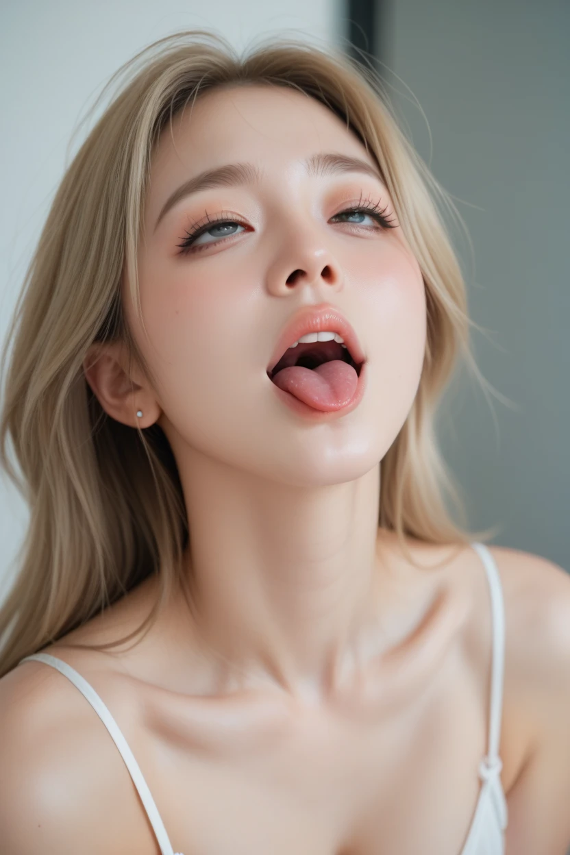 ((highest quality)), ((masterpiece)), (be familiar with), very accurate depiction、Full body photo of a woman sucking a realistic penis with her mouth、The penis is in the woman&#39;s mouth、blowjob、Completely naked,lower body of man、sweaty、blush、Drool
