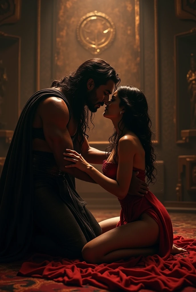"Design an NSFW AI-generated image of an 1, Arabesque beauty with an hourglass figure, cinched waist, and generous double D breasts, her long, chestnut locks cascading down her naked form. Beside her, a chiseled Adonis, early 20s, stands at 6'5", his 220 lbs of solid muscle rippling with veins, short curly black hair, and a neatly trimmed, light black beard. Depict them in the midst of a massive, breathtaking Mosque, its intricate architecture and grandeur serving as a stark contrast to their depraved acts.
Capture the moment he, standing behind her, grips her generous hips, his thick 10 inch cock, veiny cock poised at her slick entrance, ready to desecrate the holy space. She, facing the grand altar, arches her back, her large breasts swaying, nipples hard with anticipation. Her long hair is a wild, dark river down her back, swaying with her eager movements.
Ensure the Mosque's details are vivid - the intricate calligraphy on the walls, the plush, red carpets now rumpled under their naked feet, the grand chandelier casting dappled light onto their sweat-slicked skin. Include the symbolic, golden mihrab niche, now a backdrop to their debauchery, and the ornate minbar, its steps stained with their lust.
Her breasts bounce with each thrust, her nipples brushing against the cold marble floor as she supports herself. Her toes perfectly curled.
He reaches around, his large hand finding her clit, rubbing in time with his thrusts. She gasps, her body tensing, her fingers digging into the marble. He leans over, his lips finding her neck, his teeth grazing her skin, marking her.
In the foreground, include a discarded hijab, its once-pristine white now marred by dust and their lovemaking. Scattered around them are Qurans, their holy pages turned to reveal images of their fornication, mocking the sacred texts.
Capture the raw, carnal nature of their act, the contrast between the divine and the depraved, the holy and the profane. Make it explicit, detailed.