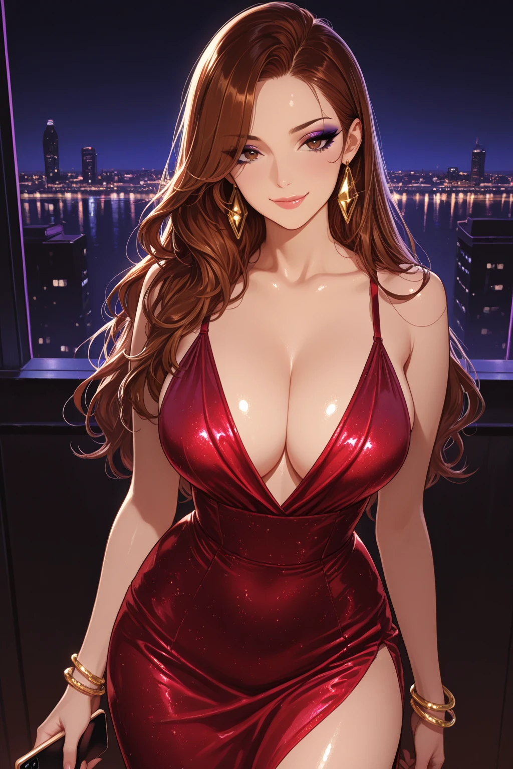 Become an expert in scriptwriting and write a prompt with a woman with the Venezuelan flag in the streets. Use hyperrealism techniques to make it look like a photograph.. Best Quality, ultra detailed, photorealist: 1.39), bright and vibrant colors, studio lighting, romantic expression, seductive, big breasts, 1 12 year old girl, dark blue eyes, long light brown hair, beautiful and sensual red latex pants, black blouse with thin straps, romantic style clothing, romantic setting with professional lighting full of brilliant details, sensual, Let hyperrealism come to life on your Instagram cover!!"
