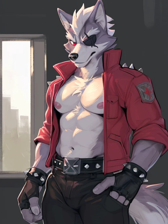 Haida from aggratzuko haida muscular and big chest and big penis under his clothes and gay