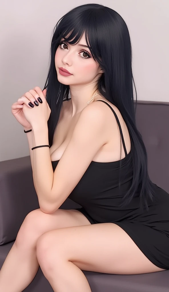 Artgerm (Stanley Lau) style, one piece (Wano Saga) style, gothic aesthetic, best quality, ultra realistic, 16k, crazy resolution, UHD, ultra-detailed, detailed eyes, detailed skin, detailed hair, detailed face, detailed fabric, detailed texture , (1 beautiful young woman, alone: 1.1), tall, hot Morticia Addams (The Addams Family (1991 film)) / Anjelica Huston (goth makeup), white-pale skin, realistic skin texture, very pale skin, realistic hair, long black hair, silky hair, ornament hair), natural big breasts, (sideboob:1.2), jewelry, (realistic eyes), cowboy shot, V-shaped real eyes, ((hourglass shape)), hot naked, (Blurred in vibrant cinematic light), warm atmosphere, Show all, ultra-detailed, fine details, nude, narrow waist, (proportional) big hips, thick thighs, tall, Natural Color Lip, face with expression of pleasure and tiredness , different sensual poses at different angles, gothic dark bedroom with cinematic lights (blurred background)、20 years old、dream atmosphere