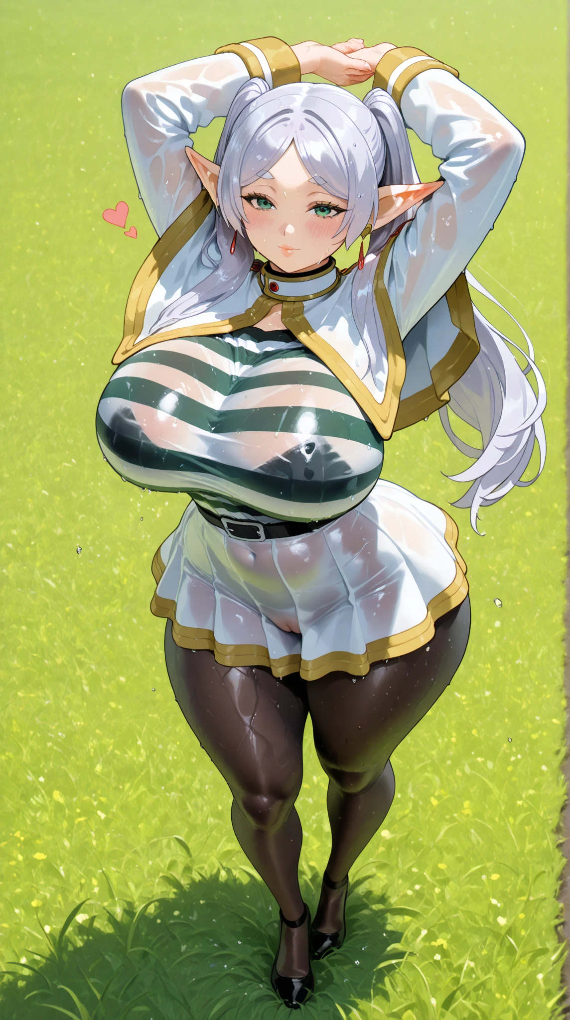 (masterpiece)、(Best image quality)、(Very detailed)、(Very detailed)、4K、(8K)、Best image quality、(beautiful), 1 Girl,,Huge breasts、Thick thighs,smile、Noise Reduction、Emphasis on the crotch、Breast Augmentation,(Black Pantyhose:1.2),(Cheerleader:1.2),The chest is exposed,(nsfw :1.3) ,Leg spread,pubic hair,Crouching,(Penis insertion:1.3),Sweating,skirt,(Bukkake on thighs:1.2)