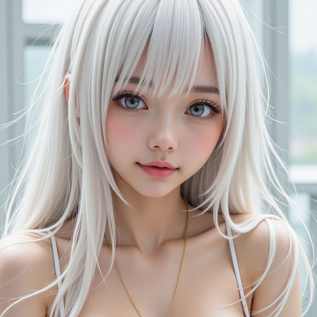 Perfect Anatomy、Highest quality、Masseter region、Very detailed、8k、Accurate depiction of the human body、Whole body angle、Delicately painted face、((Beautiful silky silver hair))、bangs、Chubby、Huge breasts、((((Full nudity))))、((Exposed big boobs))、14talent、Woman with beautiful face、Gothic Fashion、Black Gothic Fashion、Black and white outfit、Are standing、Front Angle、Whole body angle、(((Blurred Background:1.5、Photo studio、Gray background:1.5、Gray background、Gray background、Gray background、Gray background、Cinema Lighting、Professional Photographer)))