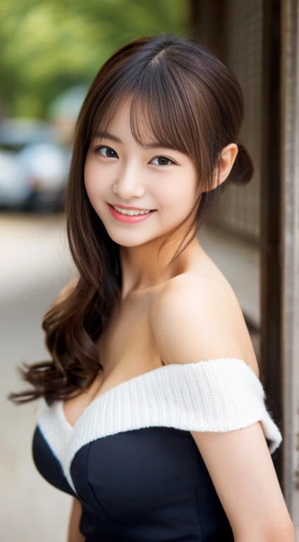 masterpiece,best quality,(Japanese ),((Beautiful girl)),cleavage,indoor,(perfect body beauty:1.2),(shy smile),beautiful teeth,