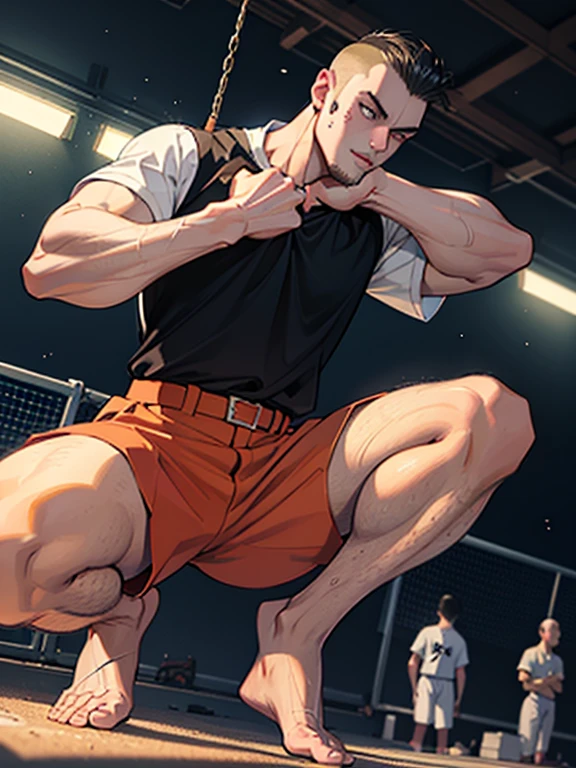 Libido boy，Tong，large bulge in white jocks, wet spots on codpiece, no clothes only white basketball socks，kneeling, buttocks towards us，first person perspective，spread your legs，8K, cinematic lighting effects，Textured leather，Best quality，Narrative images，Narrative images，dynamic blur，action pose，Viewing angle in height