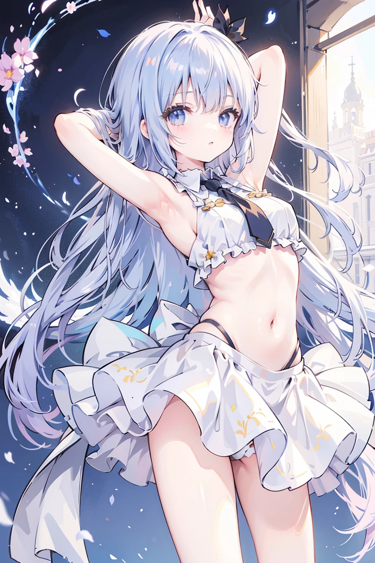((tren lleno, Una mujer muy linda con una minifalda azul muy pero muy corta..))((vistiendo una camisa abierta blanca: 1.0k, Photography, obra maestra, Mejor calidad, fondo gris oscuro, ((1 girl with blue eyes and beautiful short light blue hair., ella usa gafas de lunas trasparentes en su hermoso rostro, )), culo grande pechos llenos hasta esperar vistiendo, poses variadas.((pechos enormes :1.4)), cara ultra detallada, ojos detallados.