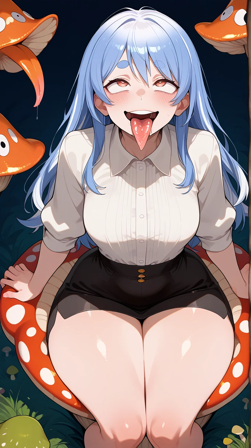 core_9, score_8_up, score_7_up, score_6_up, score_5_up, score_4_up, BREAK, source_anime, solo, 1girl, Fuwa Kokone, blue hair, medium hair, full-face blush, embarrassed, sad, (angry:0.4), crying, teeth, closed eyes, trembling effect, zettai ryouiki thighhighs, looking at viewer, (sagging :1.3),  ,  dark large , (skinny, slim legs, small hip, narrow waist), milf, , standing, (double v:1.2), ,  hair, , , excessive pubic hair, female pubic hair, messy hair, pubic hair, , , Defecation, poop, in the restaurant, front view