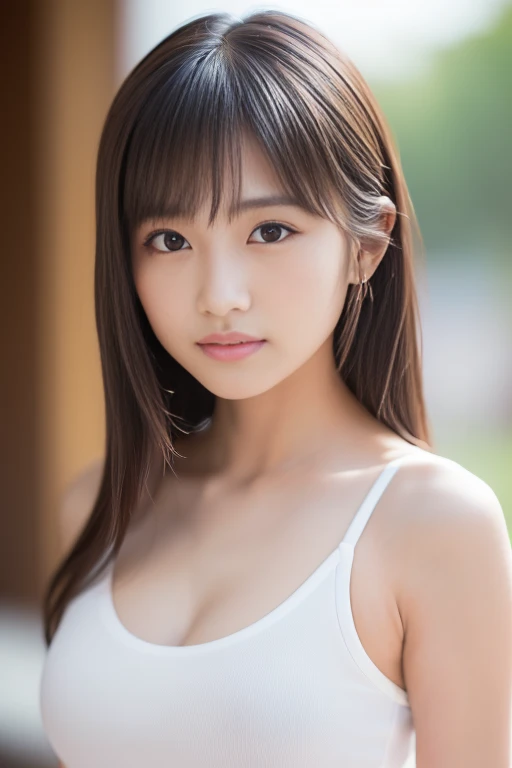 An innocent 20-year-old girl、((White T-shirt,Big breasts Dramatic poses)),smile,shortcut,natural Park、RAW Photos, (8k、highest quality、masterpiece:1.2)、(Intricate details:1.4)、(Photorealistic:1.4)、Octane Rendering、Complex 3D rendering with ultra-detail, Studio Soft Light, Rim Light, Vivid details, Super Detail, Realistic skin texture, Detailed aspect, Beautiful details in the eyes, Highly detailed CG Unity 16k wallpaper, compensate, (Detailed Background:1.2), Glowing Skin, whole body、Cleavage,((Standing with hands behind back、Leaning forward、Top view))