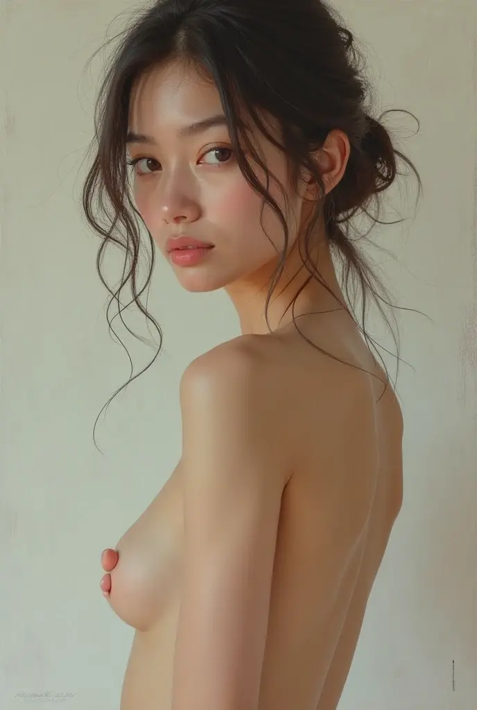 A naked young woman
