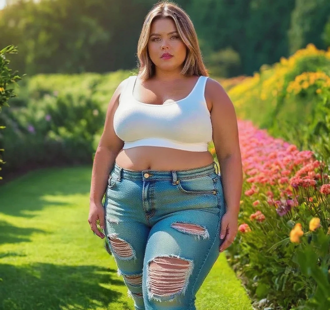 Realistic style and real women, she is Blonde with short hair, she has an hourglass figure, she has a surreal, hentai-like physique, with exaggerated curves that showcase large buttocks and voluminous breasts and she is slim

relaxed woman with a bright smile, posing in a vibrant, colorful environment evocative of 420 culture
dressed in a pastel-colored tie-dye crop top revealing her belly, and high-waisted ripped jeans adding a touch of bohemian style
wearing canvas sandals, her gait is light and carefree, reflecting the free spirit of movement
in her hand, she holds a smoking vape, the smoke rising gracefully around her, creating a relaxed, festive mood
colorful accessories, such as beaded bracelets and cannabis leaf earrings, add a playful touch to her look
in the background, psychedelic motifs and illustrations of flowers and cannabis leaves reinforce the 420 theme, as she stands in front of a wall filled with artistic graffiti