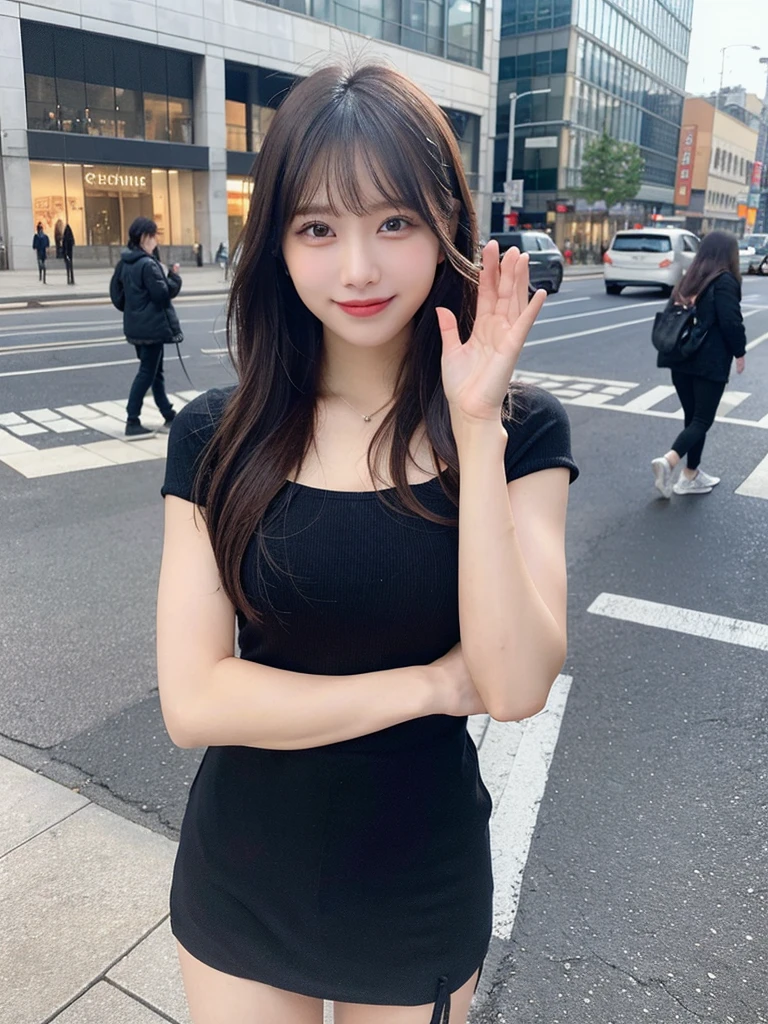 Tabletop, Highest quality, figure, Very detailed, In detail, High resolution, 8k wallpaper, Perfect dynamic composition, Beautiful attention to detail, Women's Fashion Summer,Short Bob Hair,Small Breasts Natural Color Lip, Bold sexy pose,smile,Harajuku、20-year-old girl、cute、sexy shot looking at camera