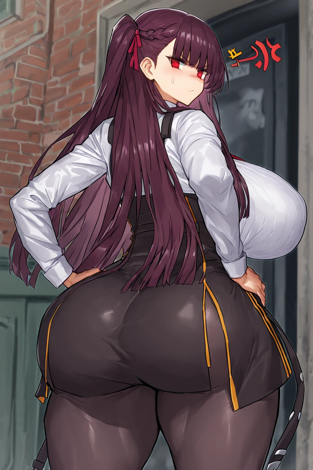 Anime girl standing on the street in a short skirt and black shirt,(Poop sitting) , chic, Anime Moe Art Style, Half Yamada, Realistic Anime 3D Style, Smooth anime CG art, Surreal , Gwaiz, Young Anime Girl, Anime Style 4k, Naughty anime style, Beautiful anime girl crouching,(masterpiece), (One serious civil service commissioner: 1.3), (Super thick and plump body: 1.3), (Huge breasts and buttocks)), (Small Head: 1.2), (Very small uniform)), (Shiny skin: 1.2), (A speech while crouching in the stands in the schoolyard in the morning)), {fat},1boy, penis, doggystyle, from behind, spreadassms, chubby body, fat body, short,ultra detailed, masterpiece, best quality, blush, a woman, rolling eyes, open mouth, school girl, wearing , wearing glasses, classroom, sunset, light particles, hdr, brown grey hair, midium wavy hair, shiny hair, bang, single braid, clear grey eyes, Smiling Kiss, Tongue Out, アニメ ,orgasm face, sexual climax, bitch, back shot, back view, low angle, from below, back view, arched back, looking back, all fours, chubby body, BIG ASS , saliva, BBW, slender waist, anal, seiza, hands on head,white eyes, Hand Drawn, Showing Ass, Bobcut, Knee socks, (Super thick and plump body: 1.3), Butt sticking out, Close your legs, seiza, spread legs, pleated skirt, Stretch your arms back, long pleated skirt, I can't see your butt, Buttocks hide, Arms folded behind back, Super big butt, Awesome numbness , Plump , Chubby, Butt sticking out,
