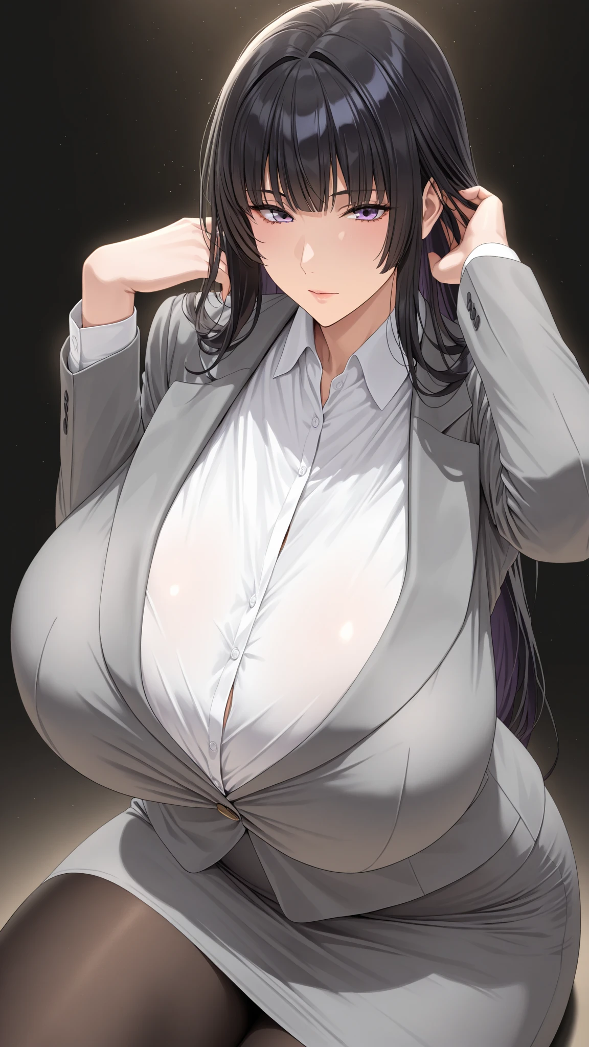 (night:1.7), Japan, Tokyo, City view, in front of the window,
standing at attention,
(white_kimono:1.3),cleavage, 大きなchestの谷間、Long breasts、
black_hair, length_hair, hair_pulled_return,Broke up_lips,purple_eye, 
1 girl, 34 years old,mature woman,beautiful Finger,beautiful length legs,beautiful body,beautiful Nose,beautiful character design, perfect eye, perfect face,
looking at the viewer, in the center of the image,
NSFW,official art,Highly detailed CG Unity 8K wallpaper, perfect lighting,colorful, bright_front_face_lit,
(masterpiece:1.0),(Highest_quality:1.0), 超High resolution,4K,super detailed,
photograph, 8K, HDR, High resolution, disorganized:1.2, kodak portrait 400, film grain, blurry returnground, Bokeh:1.2, Lens flare, (vibrant_color:1.2)
(beautiful,big_chest:1.4), (beautiful_face:1.5),(narrow_waist), 長乳