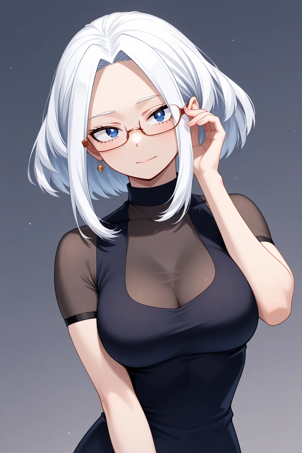 (best quality:1.0), young 1girl, stunningly attractive, perfect feminine face, (cute:1.2), silver hair, wavy hair, short hair, happy, playful, (white t-shirt), detailed background, black eyes, highres, dynamic angle, (cinematic lighting:1.2), (by Range Murata:1.0), (by Taka Tony:1.0), by Jeremy Lipking, cowboy shot, glasses
<lora:orangekissessStyle_orangekissess:0.8>