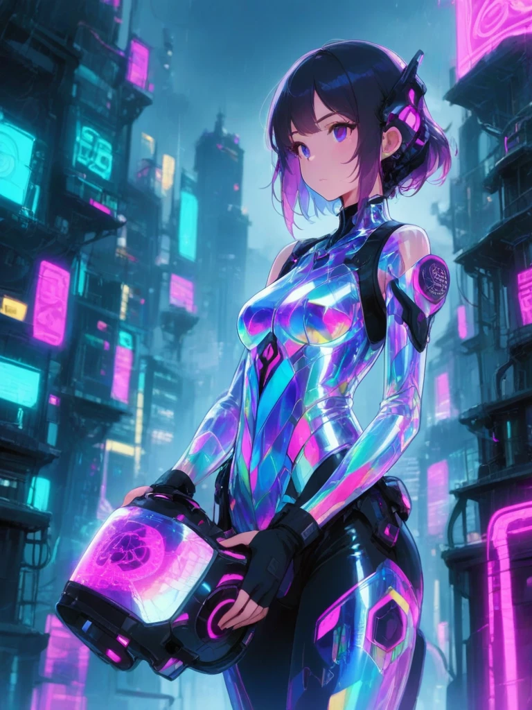 (masterpiece, best quality:1.2), 1girl, solo, CyberGlaze