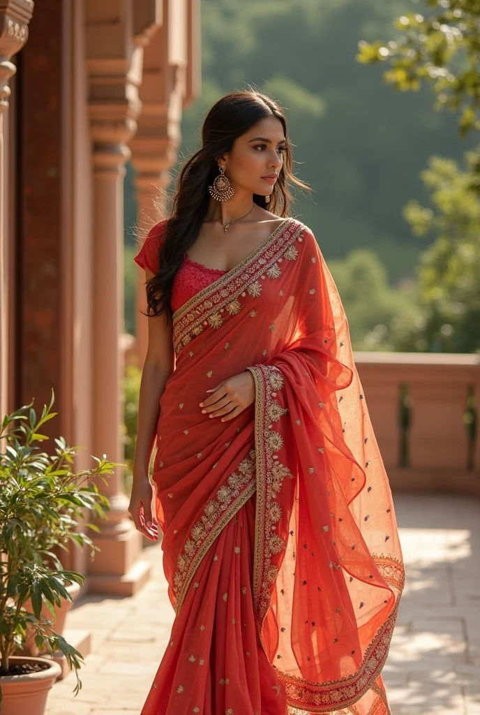 Actress Vanibojan with sexy saree