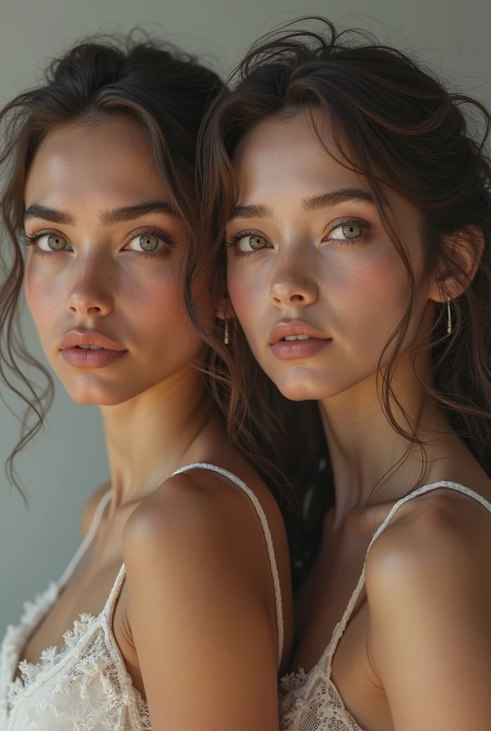 Night, RAW Photography, (((Very Beautiful Portrait))), (Very Beautiful Portrait))), 1 Girl, Sexy 2 Girl, ((Natural Brown Hair with Short Cuts)), [Brown Eyes],Gentle Smile Staring at the Camera(cleavage), ((Masterpiece, Best Quality, Ultra Detail, Cinematic Lights, Intricate Detail, High Definition, 8k, Very Detailed)), Detail Background, 8k UHD, DSLR, soft lighting, high quality, film grain, fujifilm XT3, shallow depth of field, natural light, perfect face