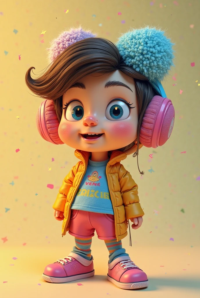 a cartoon girl with glasses, Menina afro-americana, menina elegante afro-americana, mochila roxa, long pants, Muitas bolhas, flor, super bonito funky menina preta, arte digital detalhada bonito, Retrato de uma Lisa Frank, bela arte digital, arte dos desenhos animados, estilo de arte dos desenhos animados, full-colour illustration, advanced digital chibi art, Cartoon style illustration, painting digital adorable, Belo estilo de arte, Estilo Lisa Frank, personagem bonito dos desenhos animados, flores coloridas