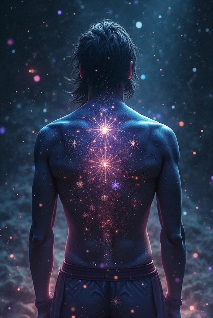 galaxy, human body, cracks, space