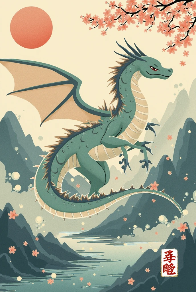 white background, Fujichoco style, kimono, Handsome man, (((the coolest man))), gray hair, ((Dragon, wind)), simple background, Simple line initialism, full body,