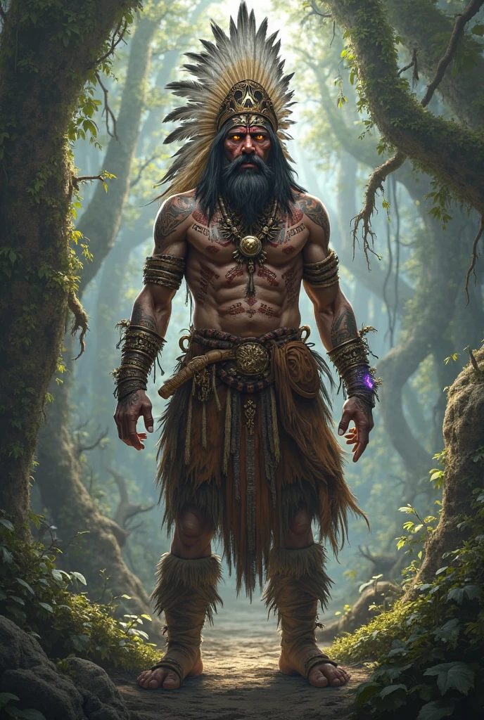 Native American with a pact with Mother Nature  br newest
Using magic
With a staff