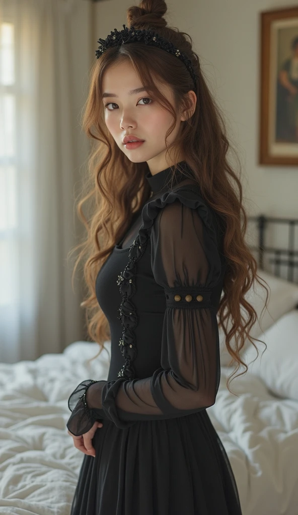 wearing gothic clothes, focusing on his face, Profile photo, just his face
