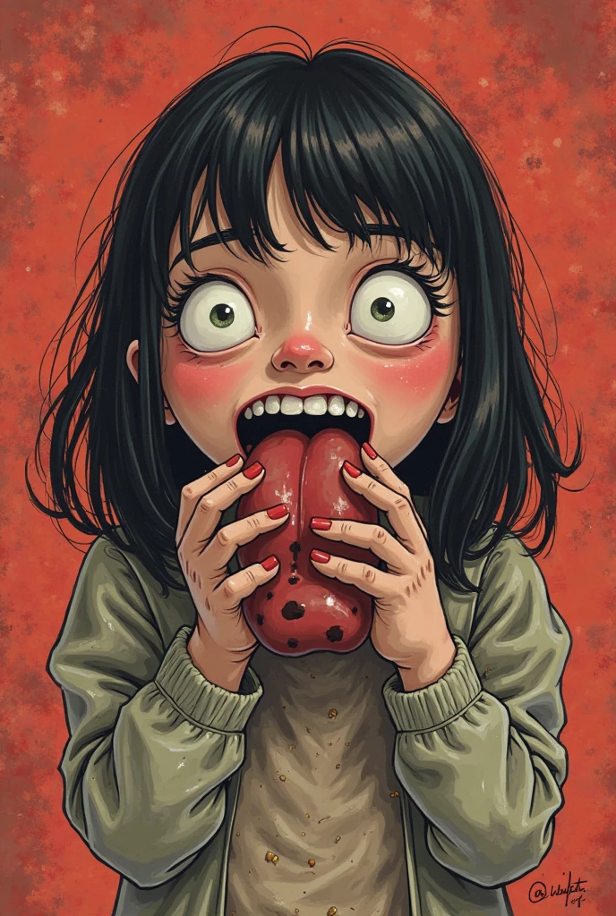 Creepy painting similar to the artworks of Yuko Tatsushima.