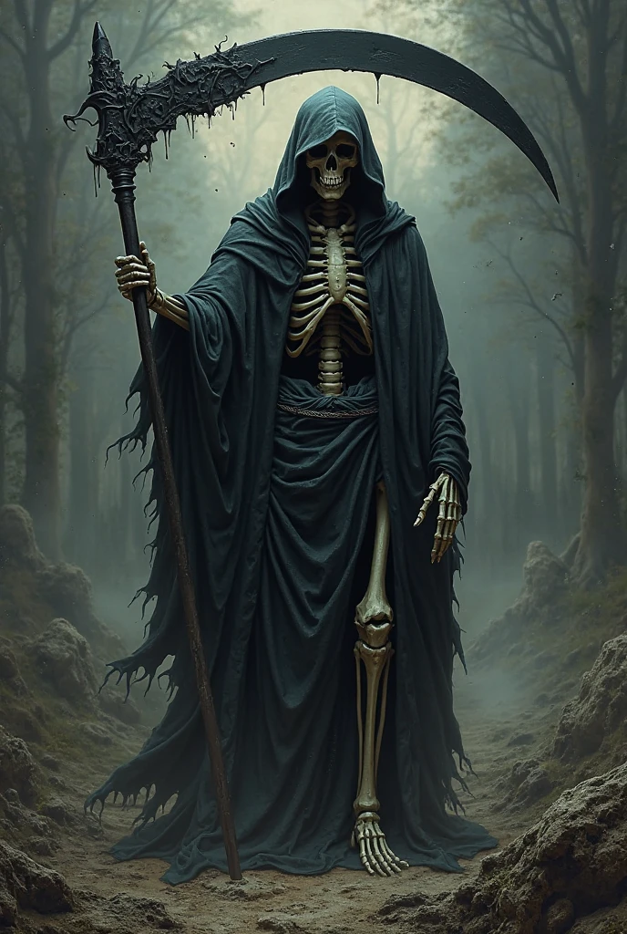 a skeletal necromancer wearing a tattered cloak with a hood, a magical spear made of bone in one hand, wearing a medallion with an eye, detailed skeletal face, detailed skeletal hands, dark fantasy, dramatic lighting, moody atmosphere, cinematic, intricate details, high quality, 8k, dark magic, gothic, fantasy, conceptart, dark and gritty, dramatic shadows, cinematic composition, dramatic pose