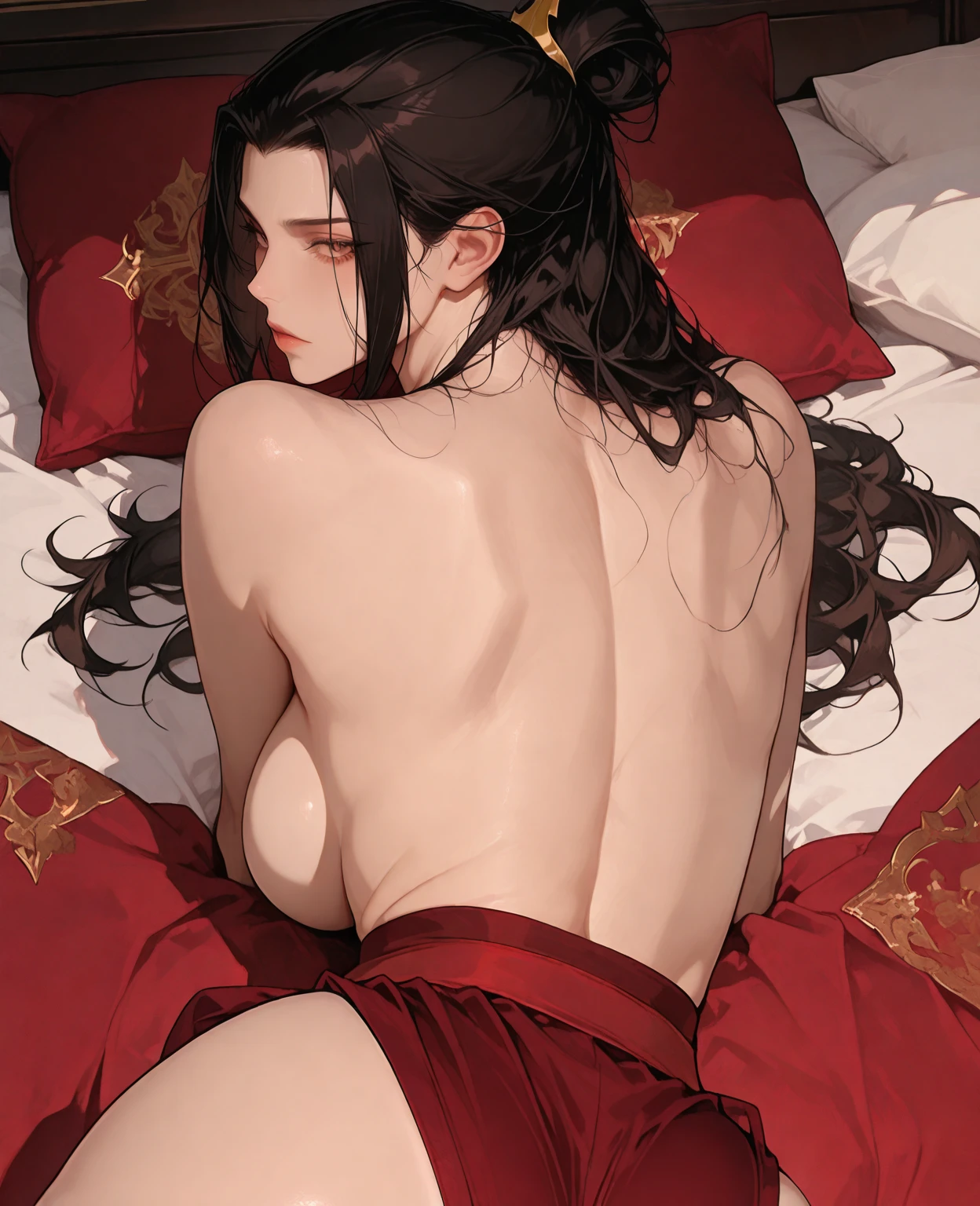artwork, high qualiy, 4K, High definition, On all fours in bed, (((lust)))a empregada usa uma micro calcinha rosa transparente desenhando sua pequena bucetinha inchada de lust e vestido preto e meias pretas enormes , mid calf butt, Digital , sleeping , I miss the back view of the hair , excessive sweat, crying with pleasure, 1 sexy girl , ((luxuria)) perfectbody, ((tears in the eyes)) perky and well-shaped medium butt, (((a small, well-defined anus))) , two well-designed images separated in different positions (((bug free images))), ((sperm dripping from pussy)) faithful to source description_アニメ, Fate / stay nigh, Rin Tohsaka \(Fate / stay nigh\) ((Rin Tohsaka)) criar imagem fiel ao アニメ