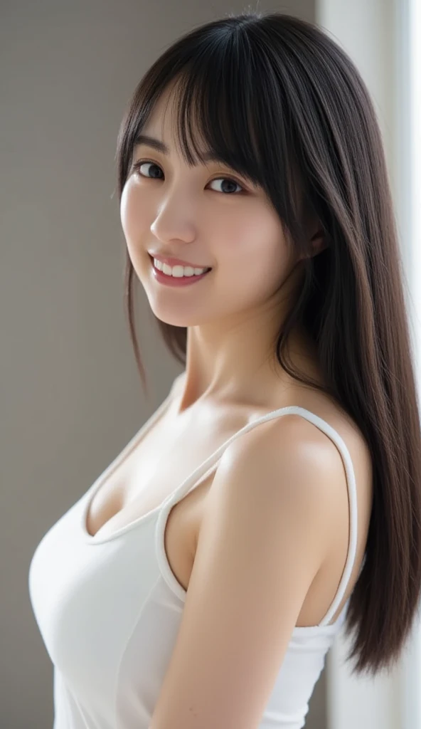Image of a person with hypertrophy smiling
