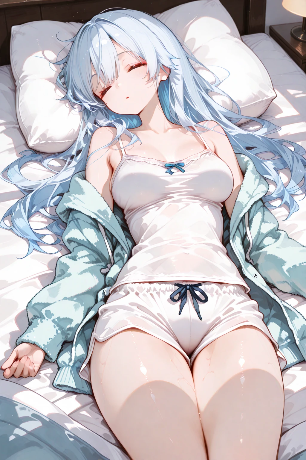 1girl in、As-、Underwear、Cute underwear、Striped、(Portrait from the knee up)、