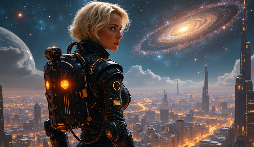 brightly colored abstract image of a space station with a spiral, epic beautiful space scifi, chaotic cinematic space rift, greg beeple, planets colliding, beeple and tim hildebrandt, beeple and jean giraud, end of the universe, galaxy space sci-fi, ringworld, by Mike "Beeple" Winkelmann. Matrix style, (((((Matrix cascading code))))), (((((a futuristic twin tower skyscraper with a unique twisted design))))), (((((OLED GUI interfaces in the building))))), at night, (((((1girl, solo))))), photo realistic, (((large-breast:1.4 slim body, cleavage))), (((off broken mini sling-shirt and black sling , extreamly short pleated  exposing ))), (((((running pose))))), (((((((matrix style black micro sunglasses))))))), ((((((((((aiming with a short gun)))))))))), (((((looking at camera))))), (((very low view))), (((((half-body thigh level medium shot))))), (((cinematic lighting))).