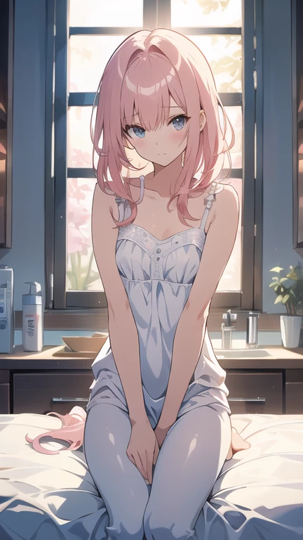 (masterpiece, best quality:1.2),Girls,(((The eyes are delicate)))The whole body is milk,((Wet clothes)),Pink underwear,Room,The floor is covered with milk,rain(8K)(HD)