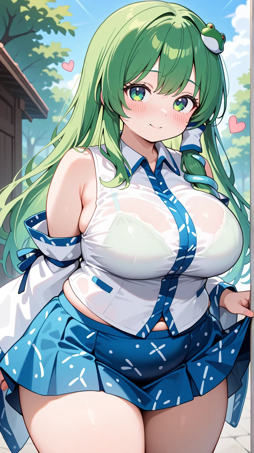 Sanae Kochiya Big breasts Shy Blushing