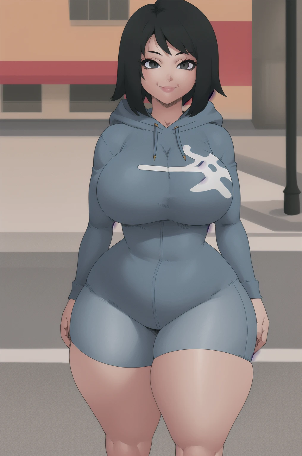 Pokemon、ヒスイのnight明け、obsidian field、Yone、Sister Skin、big tits milf、big tits milf、Big、1 person、alone、considerate personality、partner gombe、Pandemic、(night:1.3)、Moderately、Excited、blush、balcony、penthouse、wide window、city、smile、happiness、1 girl、pantyhose、hood、Jacket,black latex suit,black micro bikini