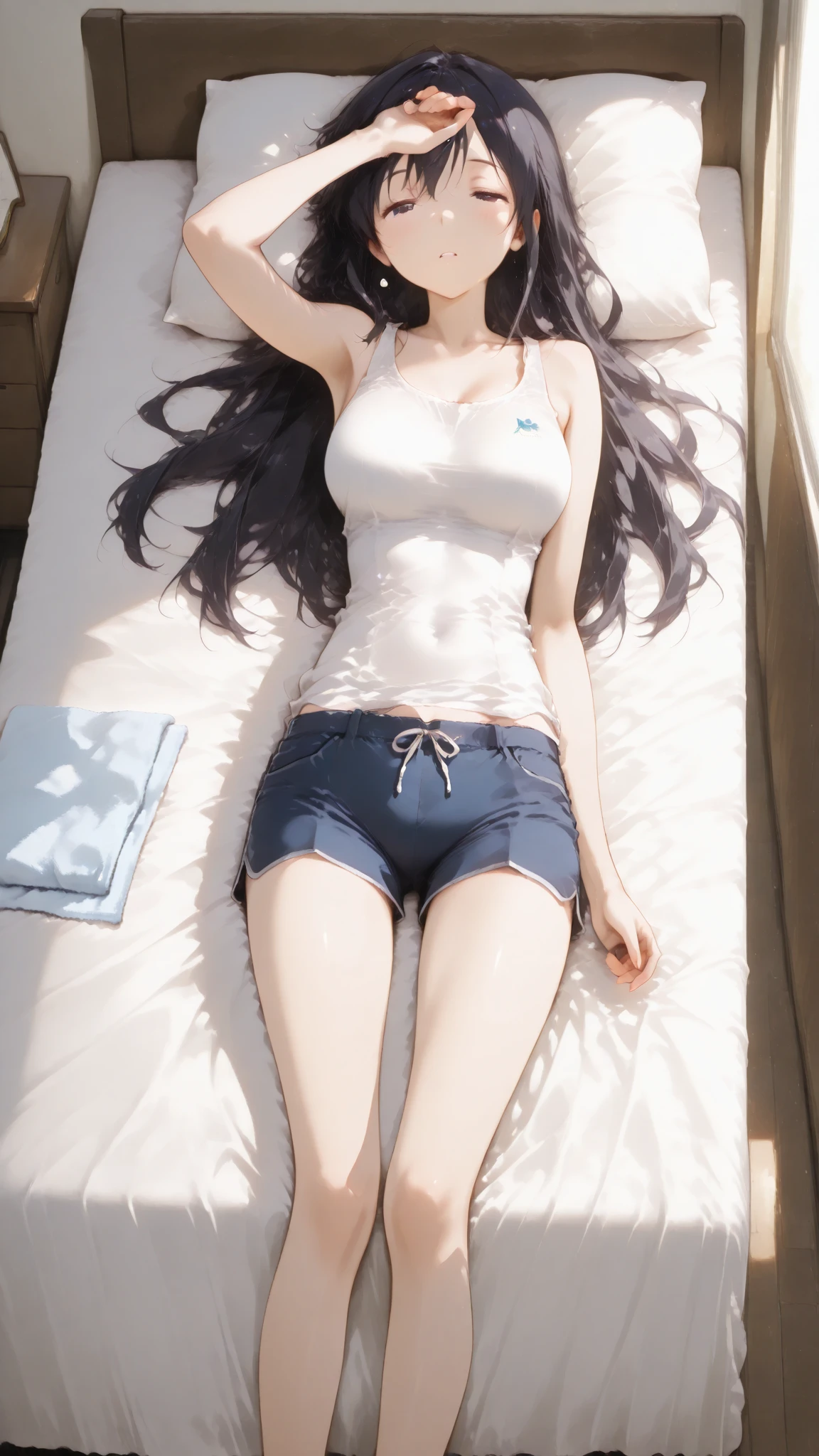 i&#39;Baby-faced high school student、It's a beautiful girl、((She wears a school swimsuit))、Only my nipples are sticking out of my school swimsuit、((The swimsuit is dark blue))、Slender body、Colossal tits、Anime Big、Swimsuits that emphasize your body line、You can clearly see the lines of your body、Smiling、the chest is very large、big breasts like anime、Hairstyle is Twintails、((I'm wearing white tights))、My nipples are so erect that you can see them even through my swimsuit....、erectile nipple、cammel toe、Man streaks are noticeable、a bed、ssex、sexual act、cum shots、Sexual Services、Masturbation Support、tied with rope to emphasize breasts、full body Esbian、masutepiece、A detailed、masutepiece、portlate、Raw photo、top-quality、​masterpiece、超A high resolution、(Photorealsitic:1.4)、octan render、8K picture quality、ultrasharp、Details of complex ornaments、Extreme Detail