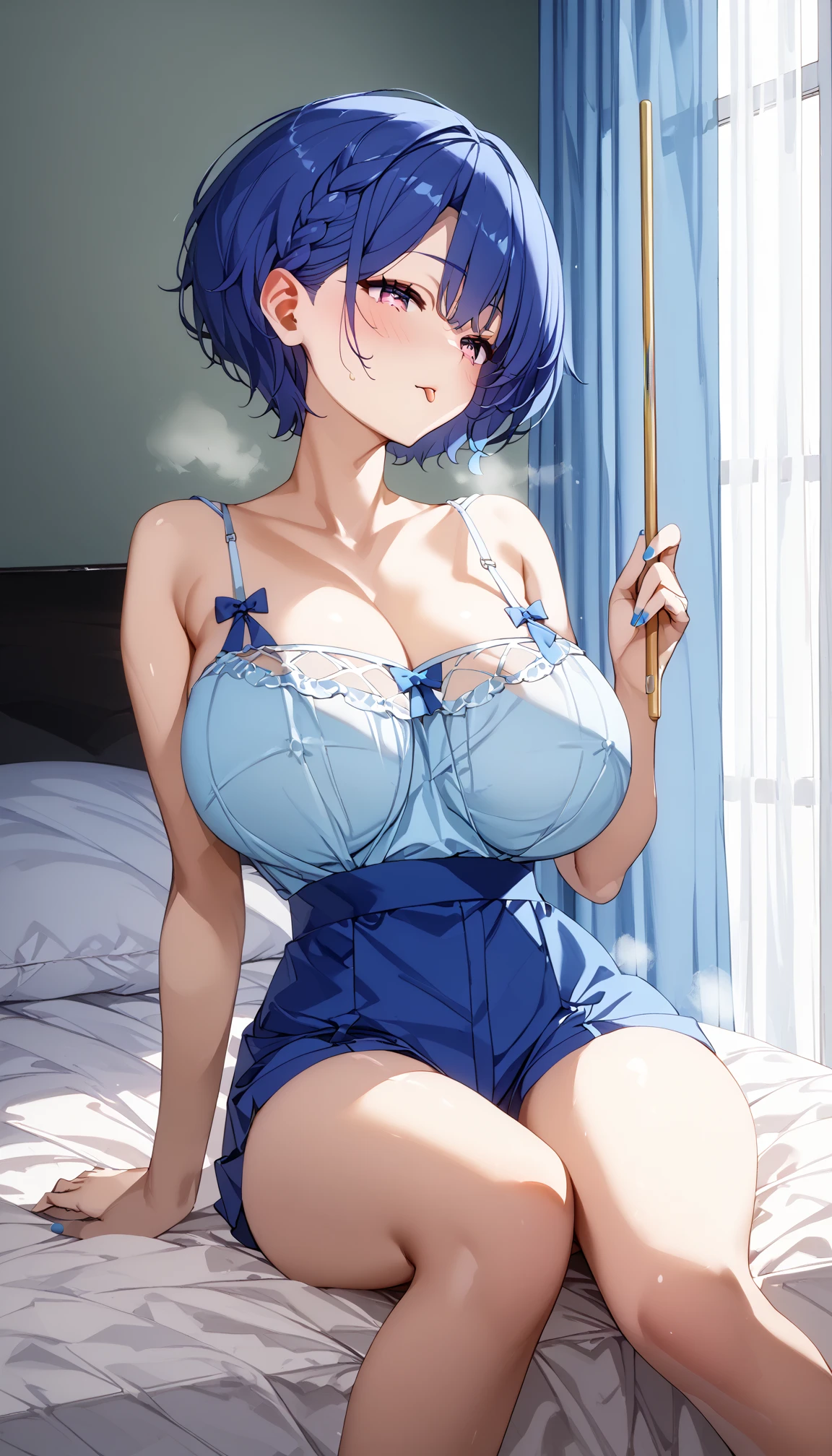 score_9, score_8_superior, score_7_superior,sauce_anime, High-resolution images,masterpiece,Highest quality,girl,Cute Face,Beautiful Skin,Shiny Hair,Highly detailed eyes,Simple Background, Jojipan, panties,Big beautiful breasts