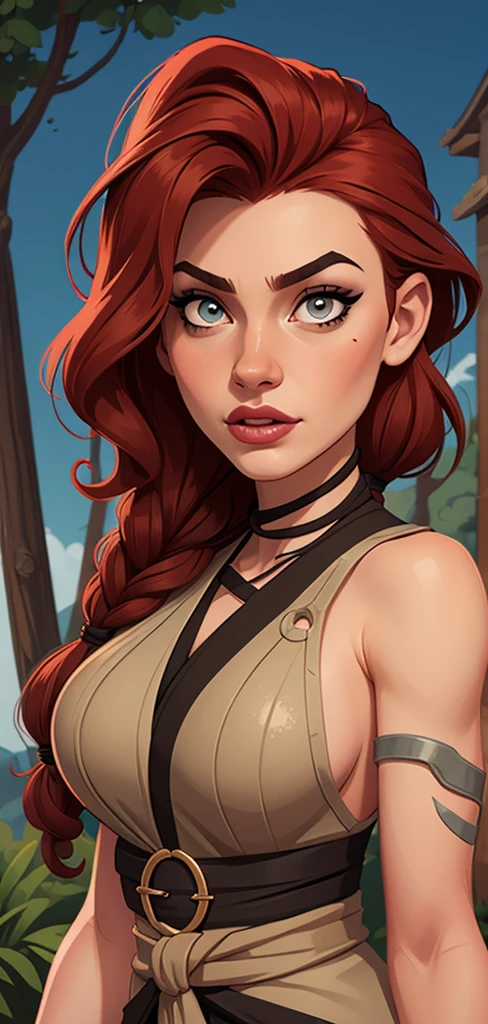 Personagem mulher ninja com marcas de guerras Imagem de desenho animado de uma mulher .cartoon style illustration, estilo de arte dos desenhos animados, estilo de arte dos desenhos animados, digital illustration style, design de personagens altamente detalhado, arte digital detalhada coragem, Forest fan art, Design de personagens de retrato, beautiful digital illustration, retrato de alta qualidade, Arte em quadrinhos, mulher jovem cabelo com transas lindas . Beautiful lined eyes Medium large bust and wonderful sexy clothes. image expression of sexual desire from waist to head illustration 