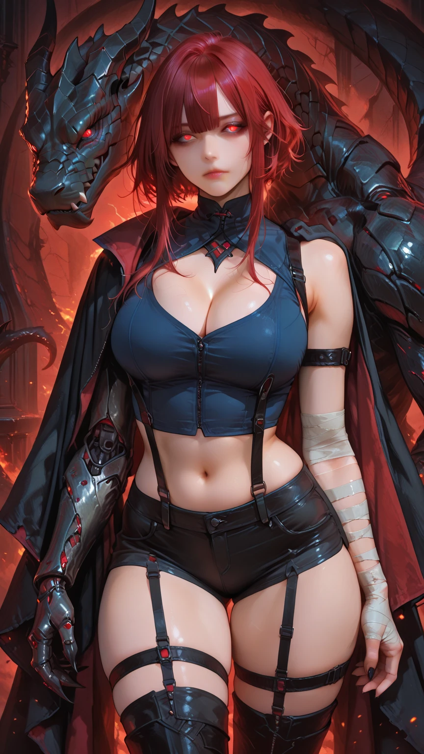 ((top-quality、8K、32K、masterpiece、nsfw:1.3)), (superfine illustration)、(超A high resolution), (((adult body))), 25-year-old cyberpunk girl with a perfect body standing in dark filthy alleyway, Shoulder pads with metal spines, Almost naked in Simon Bisley's urban savage style, long shapeless hair, Minimum clothing, armor protection on the left arm with complex graphics, wall with an intricate design painted by Shepard Fairey in the background, rim lighting.