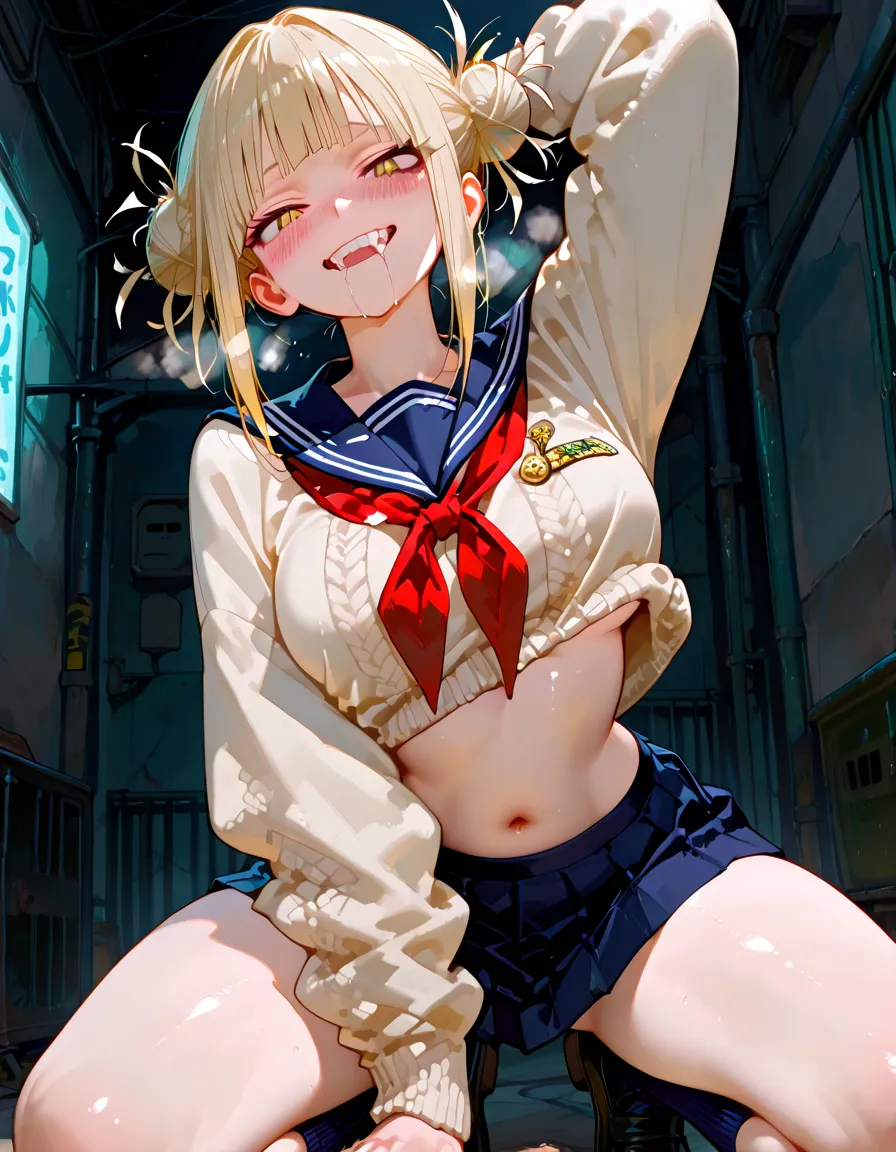 public indecency,In front of a lot of people,Completely naked,Girl spreading her legs to show her pussy,(smile),Alley,Expose,hentai,Expose狂,(Sweating all over),Excited to be seen by passersby,Passersby are also watching her and masturbating