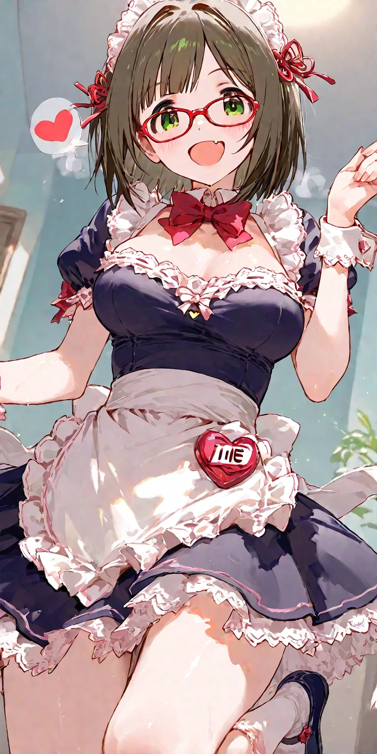 kawakami sadayo,the maid outfit，ssee-through，cheerfulness，Fleshy thighs，Pose，Pubic hair is dense，Poster publicity style，Ocean park，busty figure，C cup