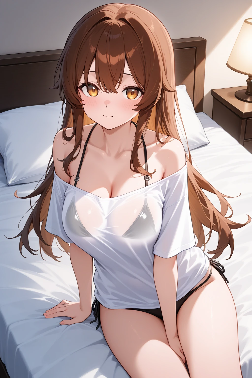 asunayuuki, asuna yuuki, long hair, brown hair, (brown eyes:1.8),
BREAK lingerie, lingerie (breastplate:1.2),
BREAK bedroom, bed, delicate, lying down, sitting, ((open legs)) lingerie
BREAK looking at viewer, (cowboy shot:1.5),
BREAK (masterpiece:1.2), best quality, high resolution, unity 8k wallpaper, (illustration:0.8), (beautiful detailed eyes:1.6), extremely detailed face, perfect lighting, extremely detailed CG, (perfect hands, perfect anatomy),
beautiful thighs legs showing, open legs, delicate, sexy, sensual lingerie, lingerie
(Open legs)((open legs ))