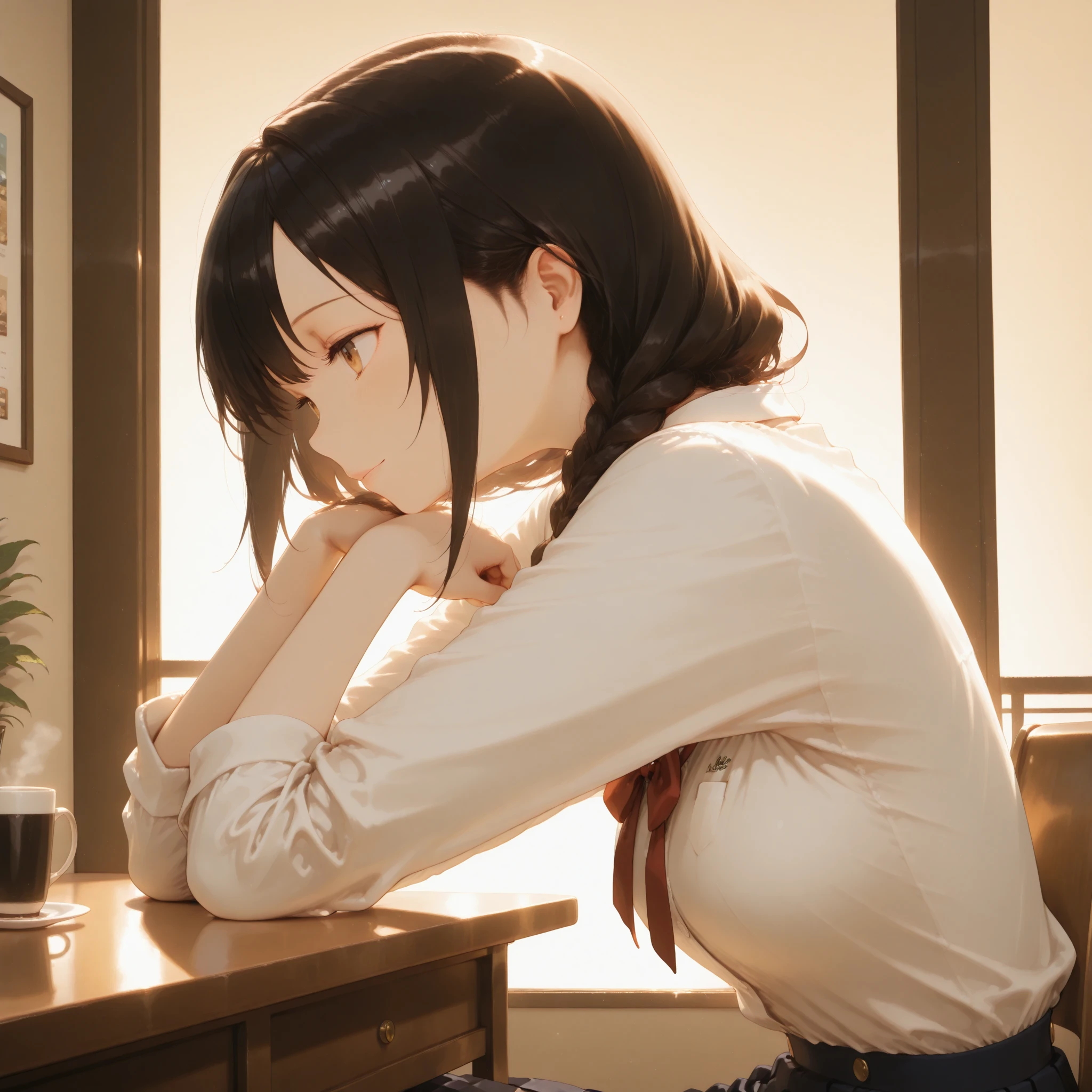 1girl, shirt, looking at viewer, collared shirt, solo, white shirt, black hair, long hair, long sleeves, lips, indoors, blue eyes, realistic, bangs, closed mouth, buttons, hair over shoulder, upper body, pinafore dress, freckles, dress, sunlight, sitting, nose, <lora:zlzzlz_chilloutmix_NiPrunedFp16Fix_75i_29p:0.7> embarassed blushing zlzzlz, standing pose,best quality, masterpiece, illustration, an extremely delicate and beautiful, extremely detailed ,CG ,unity ,8k wallpaper, Amazing, finely detail, masterpiece,best quality,official art, extremely detailed CG unity 8k wallpaper, absurdres, incredibly absurdres, huge filesize, ultra-detailed, highres, extremely detailed, beautiful detailed girl,((detailed face,perfect face)), (extremely detailed eyes),((looking at viewer)),(real person,photograph),cute,1girl,19 yo,(bob cut hair), makeup,(light blue shinny contact lens), (light pink eye shadow),(haunting smile),(moist lips),small breasts,narrow waist,(slim),(white_skin),blush, shy,outdoor, bright light, overexposed, simple clean blurred background, waist up, bust up, upper body:1.3, half body:1.4, in a pub, coffee table, wine, wine bottles, snacks, carpet, floor mat, indoor plants, music player, gramophone, jukebox, plants, chairs, bar stools, paintings, barista outfit, uniform, barista uniform, tie, suit, upper body:1.7, fullbody_photoshoot:0.7, solo girl turns her head to the side, staring at camera,masterpiece, best quality, ultra highres, 8k, RAW photo, (soft focus:1.4),photo realistic,realcumAI ,film grain, (lens distortion:0.7), (chromatic aberration:0.7), intricate,cinematic lighting,cinematic,depth of field, perfect, hyper-detailed, ultra realistic, intricate details, tonemapping,hyper detailed, a character portrait by senior character artist, trending on Artstation,(moody lighting:1.5), (detailed face:1.2), (kawaii:1.2), beautiful face, (((skin imperfections))), purple smart Shorts, red fashionable Handbag, pureerosface_v1:0.01,